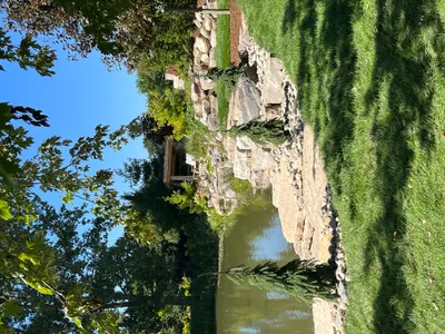 Bubbler water feature in a pool creating fountains